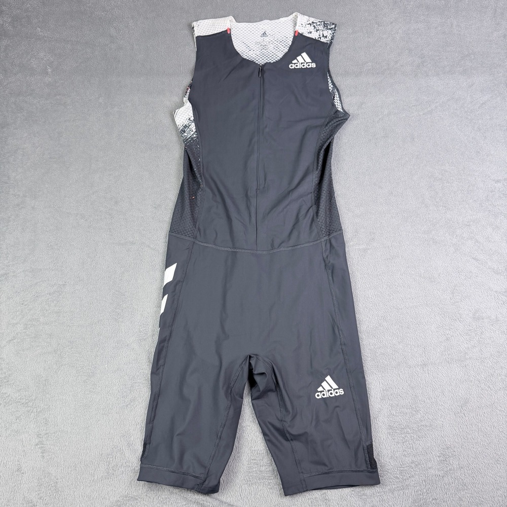 Adidas Adizero Climachill Running Singlet Speedsuit EH4221 Mens L Grey White